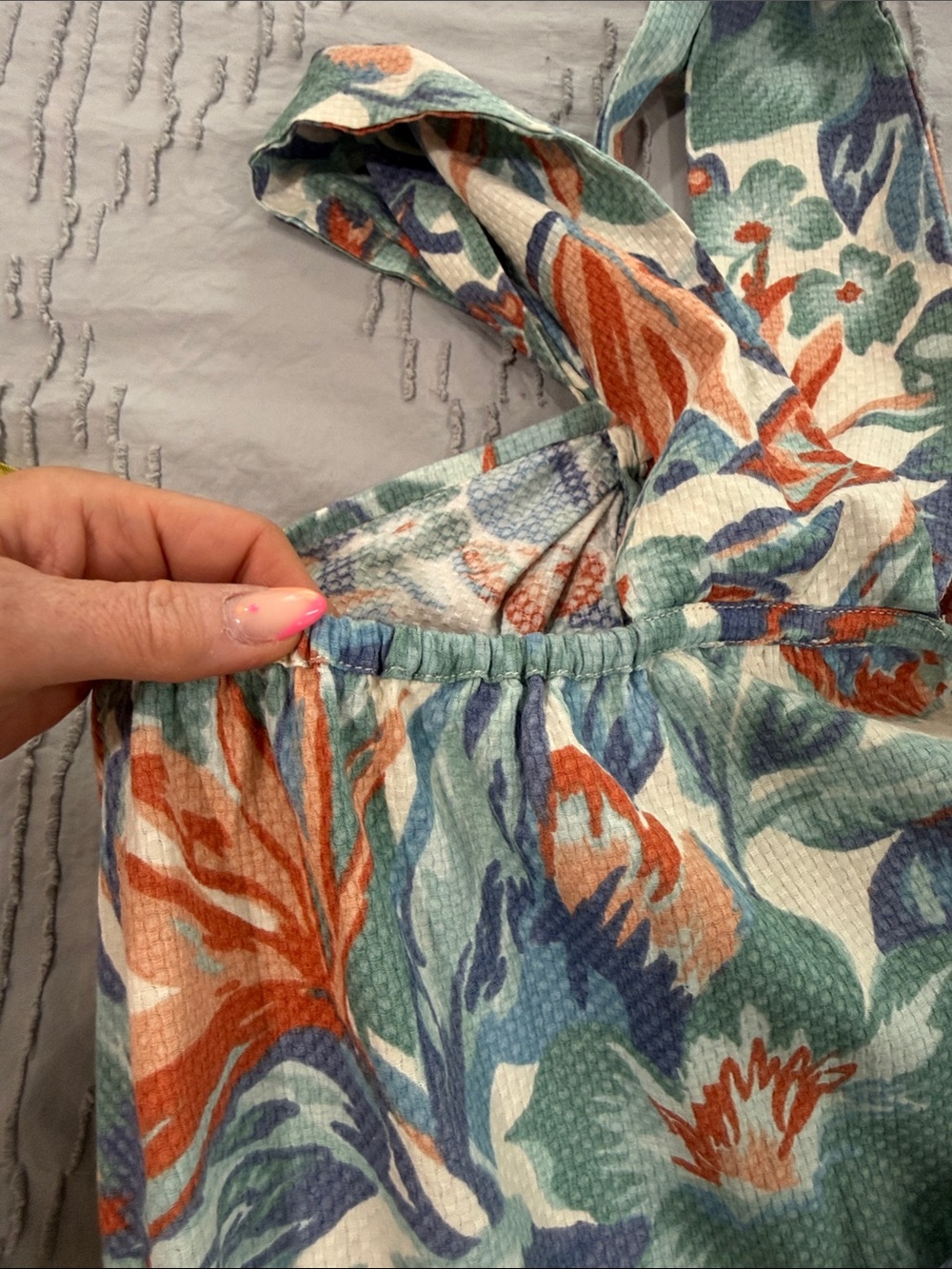 Faherty Blue and Coral Floral Halter Dress NWOT with POCKETS!!! - Picture 15 of 15